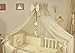Stunning Baby Canopy / Mosquito Net for Cot + Fitting / Holder - Beige Stars
