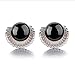 Produktbild ESCYQ Damen Ohrringe Ohrstecker Ohrhänger Tropfen Ohrlinie Mode 925 Sterling Silber Schale Art Ohrringe Für Frauen Party Schwarze Perlen Ohrstecker Mädchen Schmuck Geschenke
