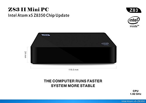 Z83 II Mini PC 4K UHD -A Living Room Computer Support Win 10 64bit System -2GB DDR3+32GB eMMC Intel Atom x5-Z8350 Intel HD Graphics 400 Desktop PC -USB3.0 USB2.0 HDMI Double Wifi 1000Mbps/LAN BT4.0 - 2
