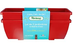 cboutic RIVIERA-LOT DE 2 JARDINIERES EVA 57 ROUGE