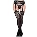 Produktbild Fletion Damen Schwarz Sexy Strümpfe Reizwäsche Straps-Strumpfhose Strapsgürtel-Strümpfe