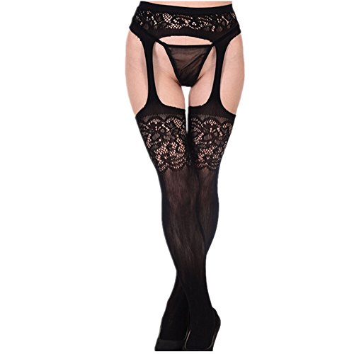 Preisvergleich Produktbild Fletion Damen Schwarz Sexy Strümpfe Reizwäsche Straps-Strumpfhose Strapsgürtel-Strümpfe