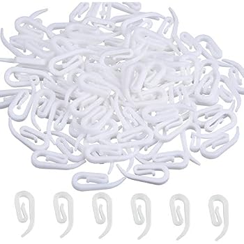 50 Crochets à Rideaux Blancs Pour Rail - Clips De Fixation Plastique | Accessoire Store Et Voilage