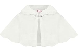AEL Girls Faux Fur Shoulder Cape Bridesmaid Tippet Bolero Wrap Stole Shrug 0-12 Years