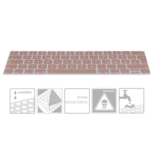 kwmobile Tastaturschutz Apple MacBook Pro 13″ / 15″ (ab 2016) Touchbar – QWERTZ Silikon Laptop Tastaturfolie – Notebook Tastaturschutzfolie Rosegold - 3