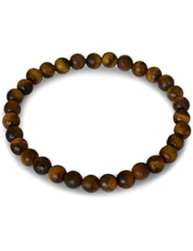 Tigerauge Edelstein Armband, natürlich, erdgelb, rund, facettiert, 6mm