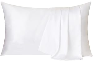 Ethlomoer Natural Pure Silk Pillowcase for Hair and Skin, Both Side Mulberry Silk, Hypoallergenic, 600 Thread Count, Luxury Smooth Pillowcase with Hidden Zipper, 50 x 75 cm 1pc, White