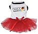 Produktbild Petitebelle Puppy Dog Kleidung Made in Germany in weiß Baumwolle Top Rot Tutu Kleid