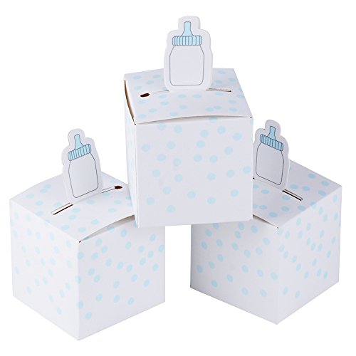 50 Stk. Gastgeschenk Box 5,3 x 5,3 x 5,3 cm Geschenkbox für Taufe, Baby Geburtstag usw. Pralinenschachtel süßigkeiten Bonboniere (Hellblau)