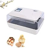 Uso múltiple para todos los huevos: Perfecto para incubar todo tipo de huevos, como pollo, pato, pavo, ganso, codorniz, pájaro, paloma, paloma, gallo y otros huevos. Para huevos más grandes como los huevos de pavo real, emú y avestruz de menos de 5.25 ", simplemente retire el volteador de huevos.