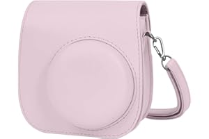 LIRDDY Kameratasche für Fujifilm Instax Mini 12, Sofortbildkamera-Tasche - PU-Leder mit Tasche und Schulterriemen(Blossom Pink)