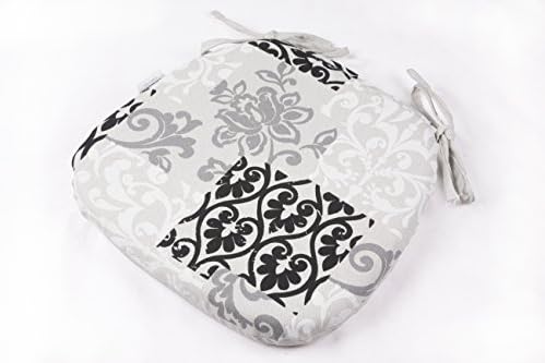 Victory Chair Cover Square Cushion Filling Polyurethane Coating in Patterned Fabric Jafra Black 40 x 40 x 5 cm