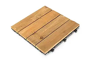 Sharpex Fir Wood Deck Tiles, Flooring Wooden Water Resistant Flooring Tiles Indoor & Outdoor Check Pattern Deck Tiles -12