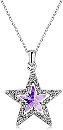findout ladies white gold plated Austrian crystal CZ star dragonfly pendant necklace , for women girls (f1620) (ocean 2)