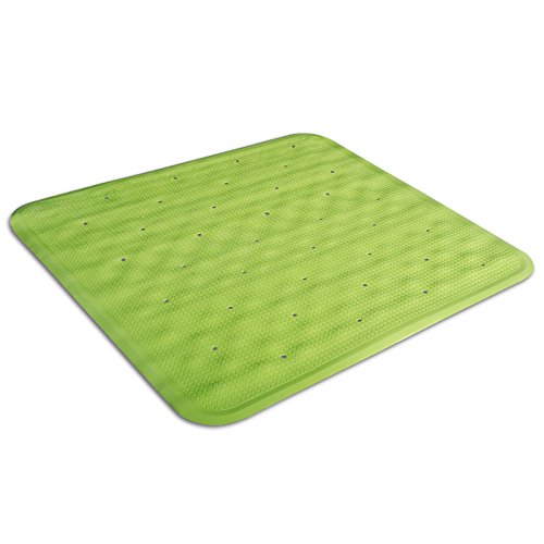 casa pura® Duscheinlage Lea | rutschfest | Lochung für optimalen Wasserabfluss | PVC-frei | 55 x 55 cm | drei Farben (grün) - 2