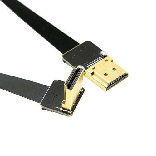CY 50 cm FPV HDMI Typ A Stecker auf 90 Grad nach unten abgewinkelt HDMI Stecker HDTV FPC flach Kabel für Multicopter Aerial Photography - 4