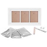 Baby Bilderrahmen für Handabdruck- und Fussabdruck, Echtholz Babyrahmen mit sicherem Acrylglas und keine giftigen, sicheren Abdruckmasse - 5