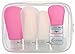 Vumos Travel Bottle Set With Leak Proof Silicone Bottles And Cream Jar In High Quality TSA Approved EVA Bag Pink and Clear