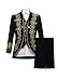 Zolimx Herren Slim Anzug Applique Leistungsanzug Frack Blazer Jacke Retro Gothic Steampunk Uniform Abendkleid Praty Kostüm Smoking Jacke + Hosen + Weste 3Pcs Dreiteiliger Anzüge (Schwarz, XL)