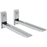 Maclean MC-607 Mikrowellenhalter Mikrowellenhalterung Griff Mikrowelle (bis 35 kg, ausziehbar, inkl. komplettem Montagematerial) silber