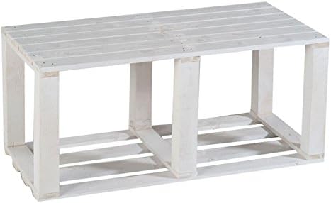 Castagnetti 1928 Pallet coffee table/bench, fir wood, white