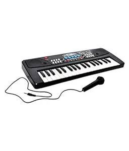 Gesto 37 Key Piano Keyboard Toy with dc Power Option, Recording and mic for Kids,Plastic - 2019 Latest Model - Black (430A1-37 Key)