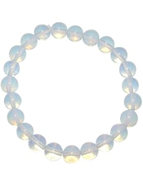 Opalith (Glas, synthetisch) Ø 6 mm Kugel Armband mit blauem Opal Schimmer.(4178)