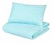 Cot Bed Duvet Cover and Pillowcase Set, Aqua Blue with Multi-coloured Dots