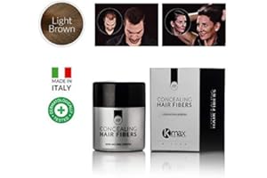 KMAX KERATIN MAXIMIZATION Kmax Keratin Hair Fiber 12,5 Gr. - Streuhaar gegen lichtes Haar und Glatzenbildung, Haarverdichtung mit Schütthaar oder Streuhaar, Farbton:Hellbraun (Light Brown)