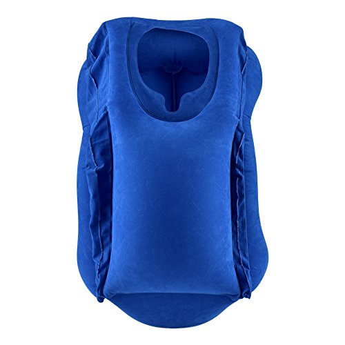 Preisvergleich Produktbild Wuudi-Multifunktionale aufblasbare Reisekissen für Flugzeuge, Portable Office Napping Kissen (blau)