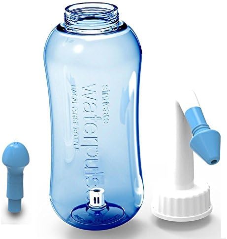 Disparu 500ml Nasal Rinse Wash Bottle - Neti Pot for Sinus Irrigation Lavage - Adult and Child Nose Attachments to Help Fight Hay Fever, Allergies, Cold, Flu Symptoms, Sinusitis and Allergic Rhinitis