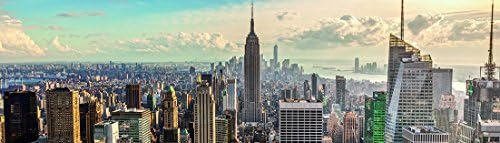 17006 NonWoven Photo Wall Mural New York Panorama 350 X 100 CM In 2 Strips 350 X 50 CM High Quality Photorealistic Digital Printing Photo Wallpaper Poster XXL Manhattan Skyline Midtown Usa America Nature Landscape Mural Poster Wallpaper Image