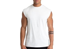 Holure 1 or 3 or 5 Pack Men's Cotton Gym Tank Tops Workout Sleeveless T-Shirts Athletic Muscle Tank Training Bodybuilding Shirts