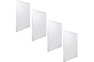 Jandei – Pack x4 Panel LED Retroiluminado, dimensiones 60x60cm, Potencia 48W, Color Blanco Cálido 3000K, 4500 lúmenes, Marco Blanco, Para empotrar en Falso Techo tipo Armstrong, Drivers incluidos