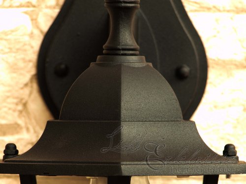 Schwarze Wand- Außenleuchte IP43 Aluguss E27 230V down Außenlampe Wandleuchte Beleuchtung - 5