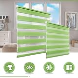 Das Duo-Rollo besteht aus zwei unterschiedlichen Stoffbahnen. Sie können das Duo Rollo zwischen transparent und blickdicht stufenlos verstellen.