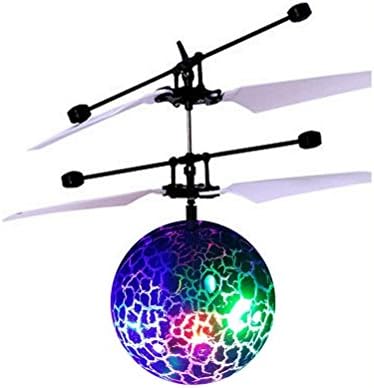 Magic Flying Ball by Spindee with red blue and green LED lights great hand suspension helicopter aircraft with intelligent sensing control system USB charging infrared induction toy (Purple)