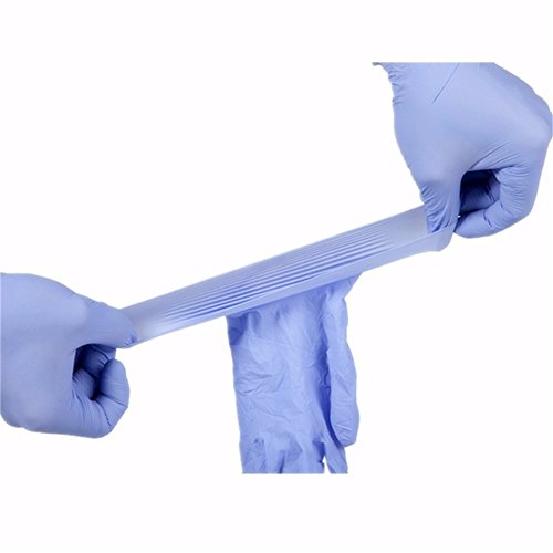 GS 100 Einweg puderfrei Nitril Gummi Handschuhe Prüfung Latex Gummi Ölfest säurebeständigkeit Handschuhe für Lebensmittelverarbeitung Medical Labor Haushalt, hellviolett, xl - 6
