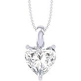 Clara 925 Silver Heart Pendant Earrings Chain Bracelet Ring for Women | Platinum Plated | Swiss Zirconia | Solitaire | Gift f