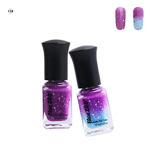 Preisvergleich Produktbild ESAILQ Wasser-basierte abziehbare Temperatur ändern Nagellack, 6ML Temperatur Chamäleon Thermische Veränderung Farbe Soak Off Nail UV LED Polnisches Gel (K)