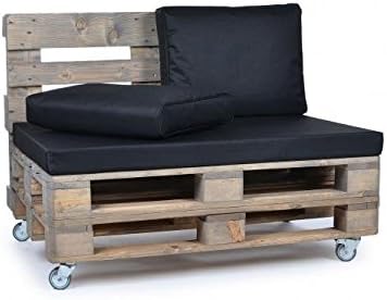 Pallet Cushion – Garden Furniture seat pad – Mattress Also With Back Rest/Cushion Running Shoe – Black – Waterproof and Durable.