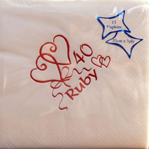 Luxury 40th Ruby Wedding Anniversary Napkins