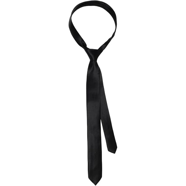 Cravate Étroite Femme Noir Argent à Carreaux - 140x5.5 Cm - Style Classique Pour Tenue Élégante