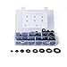 Produktbild Ausomely 125 Stück Schwarz Dichtungsring Sortiment Set | Draht Ring Sortiment Kit | Gummidichtungen, Fiberringe, O-Ringe | Elektrischer Dichtung Tools Unterlegscheiben Dichtungen