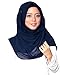 Produktbild  SAFIYA - Hijab Kopftuch für muslimische Frauen I Islamische Kopfbedeckung 75 x 180 cm I Damen Gesichtsschleier, Schal, Pashmina, Turban I Musselin / Chiffon - Marineblau
