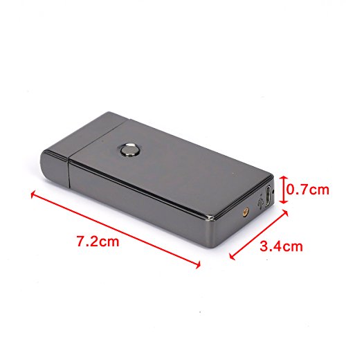 VOSO USB elektronisches Feuerzeug aufladbar lichtbogen (Schwarz) - 2