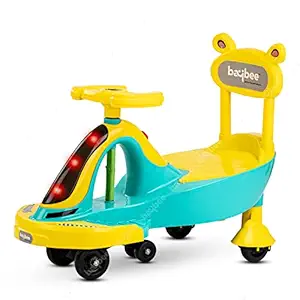 Baybee Nexus Magic Swing Cars for Kids/Baby | Twister Magic Car for Kids with LED Light, PP Scratch Free Wheels | Swing Car | Baby Car, Ride on Magic Car for Kids 3 to 8 Years Boys & Girls (Green)