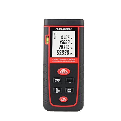 Floureon Laser-Entfernungsmesser 0.05 bis 60m (0.16 bis 197 ft ) Distanzmessgerät Hohe Präzision - 2
