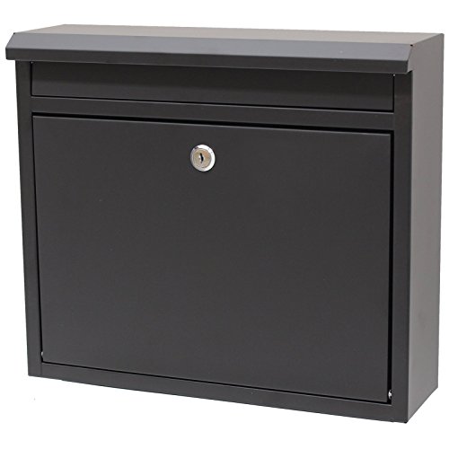 Preisvergleich Produktbild Hardcastle Eckiger Außen-Briefkasten zur Wandbefestigung - Schwarz