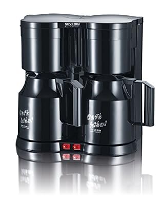 Severin 5828 Duo Cafetière Filtre Isotherme 2 x 800 W 2 x 1 L Noir 33,4 x 27,7 x 34,5 cm